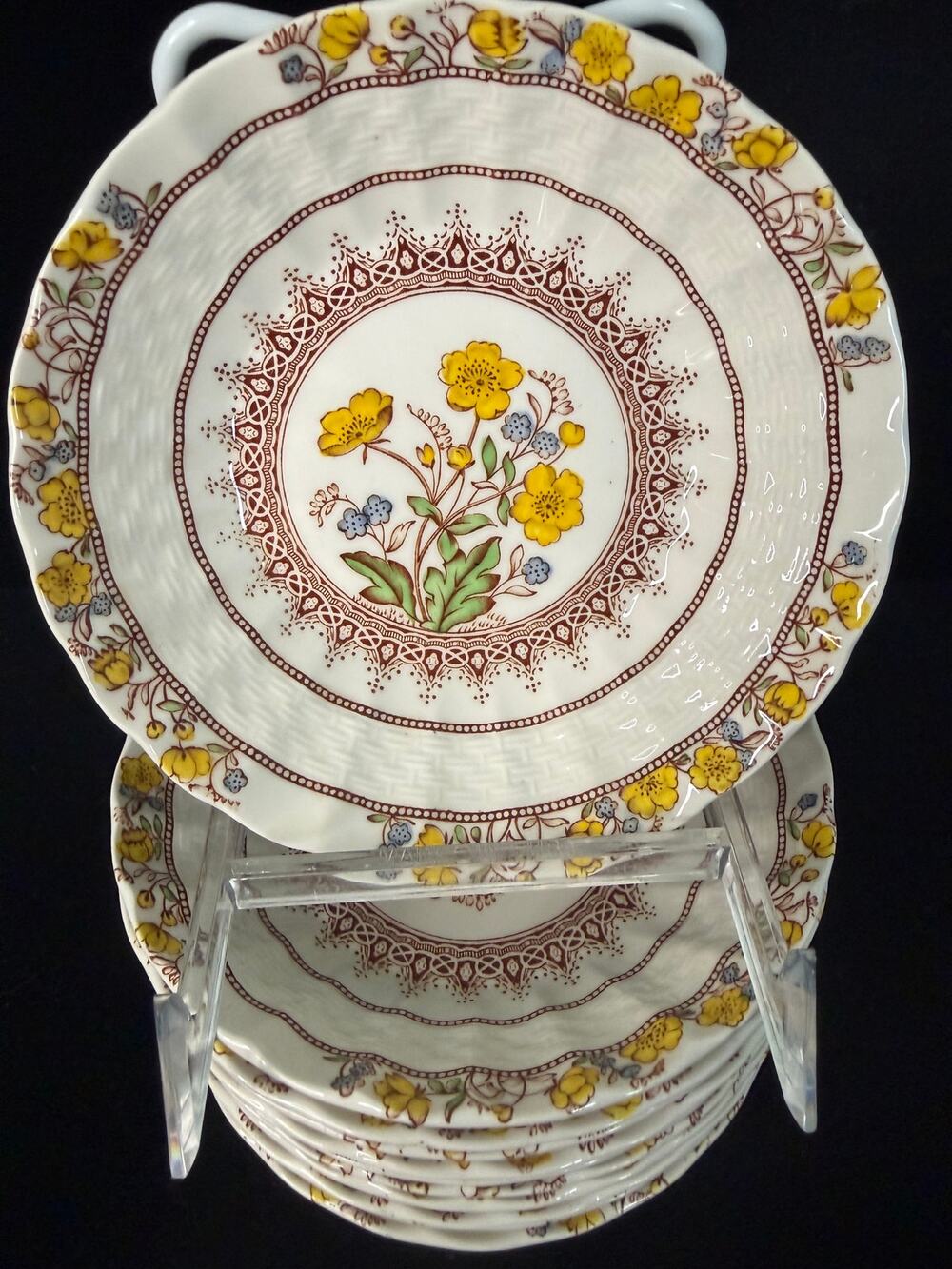 Spode Buttercup 2/7873 Set of 11 Berry Bowls England Floral